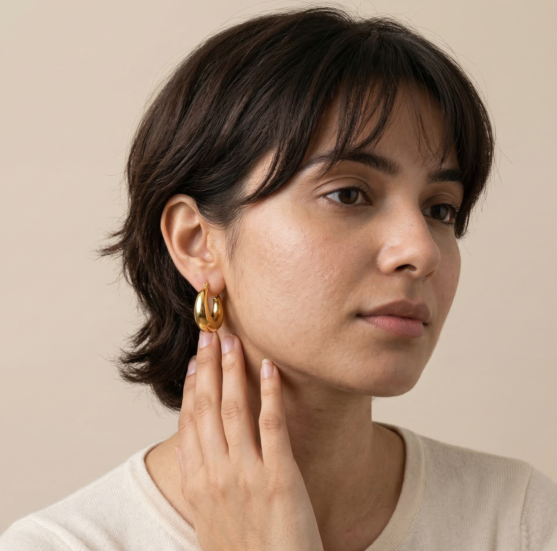 18K Gold Plated Chunky Hoop Earrings