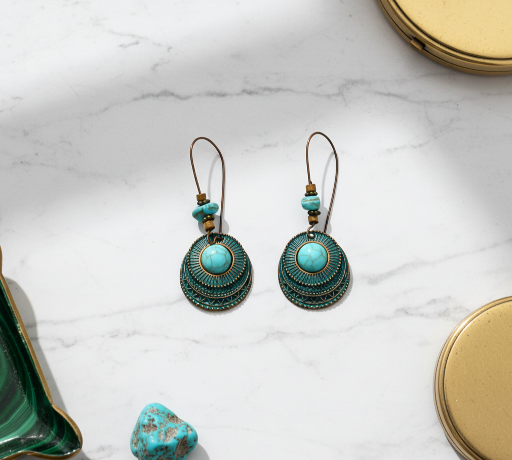 Vintage Boho Turquoise Earrings for Women