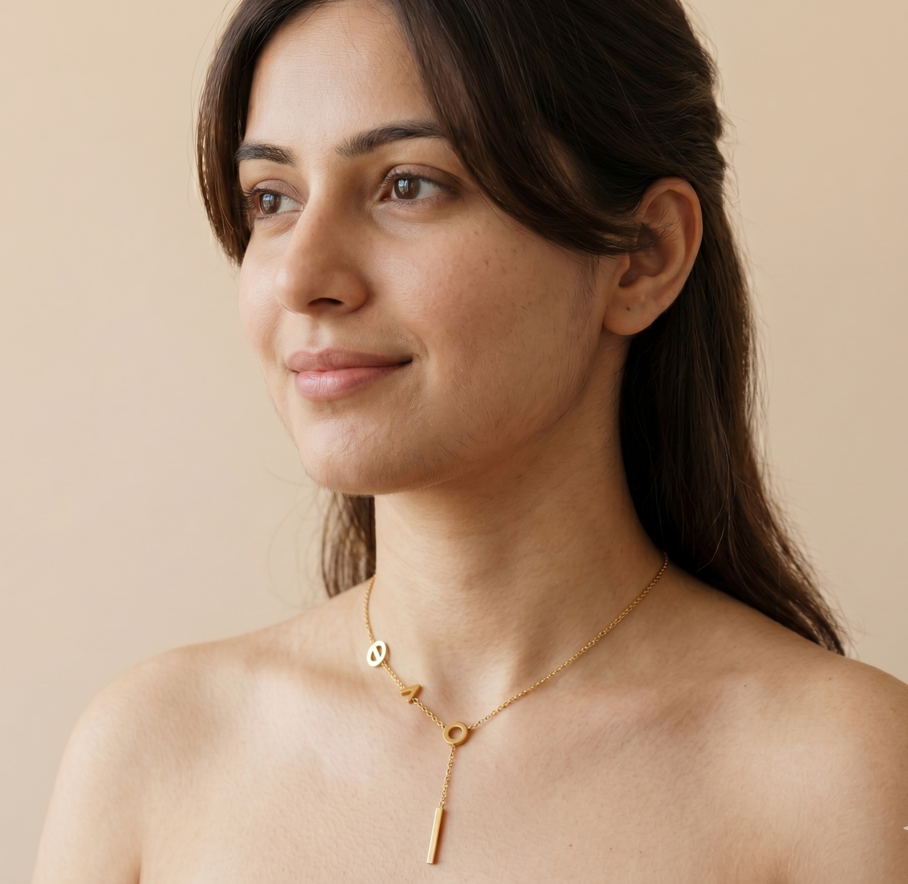 Minimalist 18K Gold Plated Geometric Drop Necklace for Women