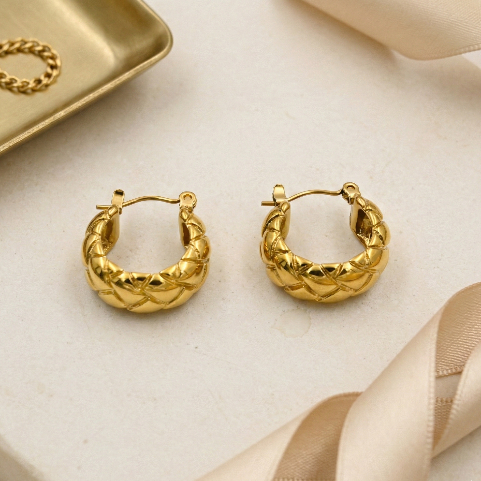 gold plated hoop earrings